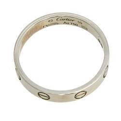 Pre Owned Cartier Love 18K White Gold Narrow Wedding Band Ring Size 59