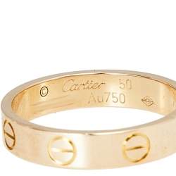 Pre Owned خاتم زواج كارتييه لوف ذهب أصفر عيار 18 رفيع مقاس 50