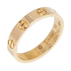 Pre Owned خاتم زواج كارتييه لوف ذهب أصفر عيار 18 رفيع مقاس 50