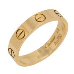 Pre Owned  Cartier Love 18K Yellow Gold Narrow Wedding Band Ring Size 48