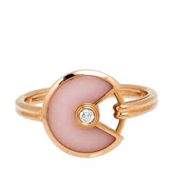 Pre Owned خاتم كارتييه أمولت دو كارتييه ألماس أوبال وذهب وردي عيار 18 وردي مقاس 53