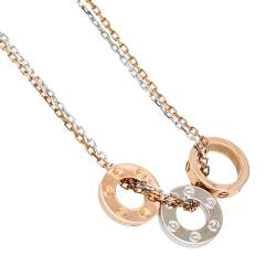 Pre Owned قلادة كارتييه لوف 6 ألماسات ذهب عيار 18 ثنائي اللون