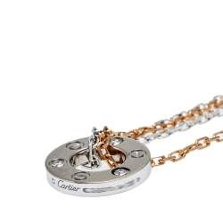 Pre Owned قلادة كارتييه لوف 6 ألماسات ذهب عيار 18 ثنائي اللون