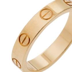 Pre Owned خاتم زفاف كارتييه لوف ذهب أصفر عيار 18 رفيع مقاس 54