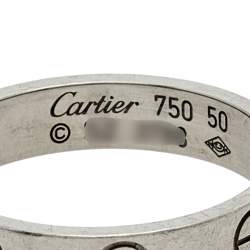 مملوكة مسبقًا خاتم زواج كارتييه لوف ذهب أبيض عيار 18 رفيع مقاس 50