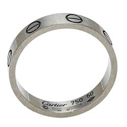 مملوكة مسبقًا خاتم زواج كارتييه لوف ذهب أبيض عيار 18 رفيع مقاس 50