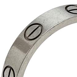 مملوكة مسبقًا خاتم زواج كارتييه لوف ذهب أبيض عيار 18 رفيع مقاس 50