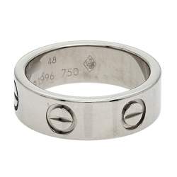 Pre Owned Cartier Love 18K White Gold Ring EU 48