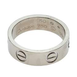 Pre Owned Cartier Love 18K White Gold Ring EU 50