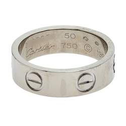 Pre Owned Cartier Love 18K White Gold Ring EU 50
