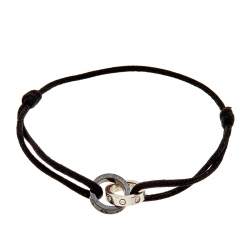 مملوكة مسبقًا Cartier Love Diamond Ceramic 18K White Gold Adjustable Cord Bracelet 