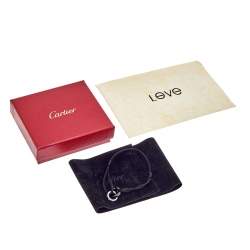 مملوكة مسبقًا Cartier Love Diamond Ceramic 18K White Gold Adjustable Cord Bracelet 