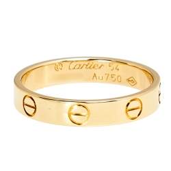 مملوكة مسبقًا Cartier Love 18k Rose Gold Narrow Wedding Band Ring Size 54