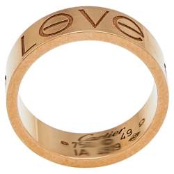 مملوكة مسبقًا Cartier Love 18K Rose Gold Ring Size 49