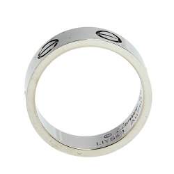 Pre Owned Cartier Love 18K White Gold Band Ring Size 49