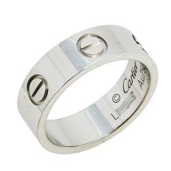 Pre Owned Cartier Love 18K White Gold Band Ring Size 49