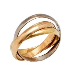 Pre Owned خاتم كارتييه ترينيتي كلاسيك رولينغ ذهب ثلاثي اللون عيار 18 مقاس 50 