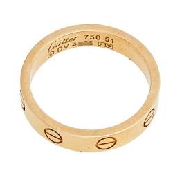 Pre Owned دبلة زواج كارتييه لوف ذهب وردي عيار 18 رفيع مقاس 51