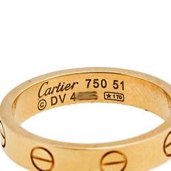 Pre Owned دبلة زواج كارتييه لوف ذهب وردي عيار 18 رفيع مقاس 51