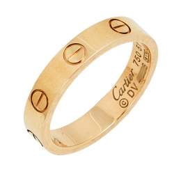 Pre Owned دبلة زواج كارتييه لوف ذهب وردي عيار 18 رفيع مقاس 51