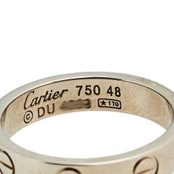 مملوكة مسبقًا Cartier Love 18k White Gold Narrow Wedding Band Ring Size 48