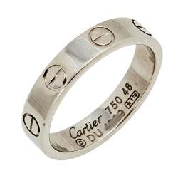 مملوكة مسبقًا Cartier Love 18k White Gold Narrow Wedding Band Ring Size 48