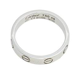 مملوكة مسبقًا Cartier Love 18k White Gold Narrow Wedding Band Ring Size 48