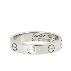 مملوكة مسبقًا Cartier Love 18k White Gold Narrow Wedding Band Ring Size 48