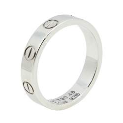 Pre Owned Cartier Love 18k White Gold Narrow Wedding Band Ring Size 48