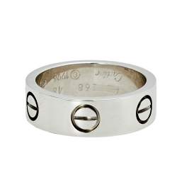 Pre Owned Cartier Love 18K White Gold Ring Size 48