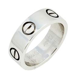 Pre Owned Cartier Love 18K White Gold Ring Size 48