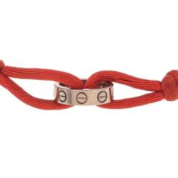 Pre Owned Cartier Love 18K White Gold Red Adjustable Cord Bracelet
