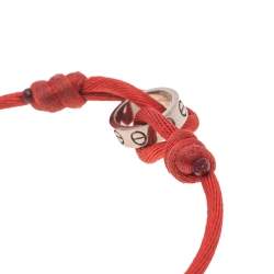 Pre Owned Cartier Love 18K White Gold Red Adjustable Cord Bracelet
