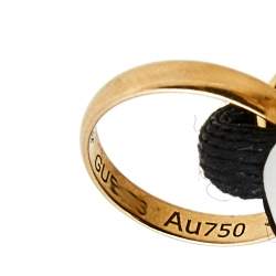 Pre Owned سوار كارتييه ترينيتي حبل أسود قابل للضبط وذهب ثلاثي اللون عيار 18