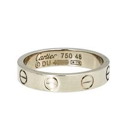 مملوكة مسبقًا خاتم الزواج كارتييه لوف ذهب أبيض عيار 18 رفيع مقاس 48
