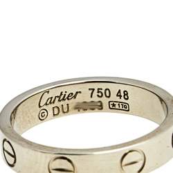 مملوكة مسبقًا خاتم الزواج كارتييه لوف ذهب أبيض عيار 18 رفيع مقاس 48