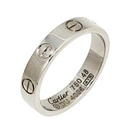 مملوكة مسبقًا خاتم الزواج كارتييه لوف ذهب أبيض عيار 18 رفيع مقاس 48