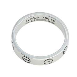 Pre Owned Cartier Love 18k White Gold Narrow Wedding Band Ring Size 48