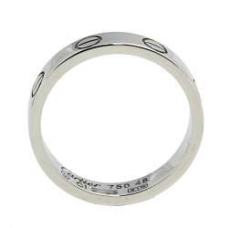 Pre Owned Cartier Love 18k White Gold Narrow Wedding Band Ring Size 48