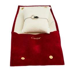 Pre Owned Cartier Love Interlocking Loop Black Ceramic 18k White Gold Bracelet