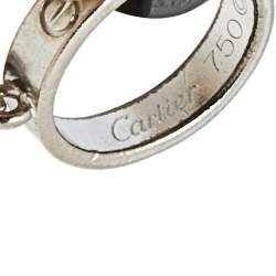 Pre Owned Cartier Love Interlocking Loop Black Ceramic 18k White Gold Bracelet
