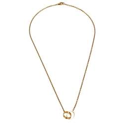 Pre Owned Cartier Love Interlocking 2 Hoops 18K Rose Gold Pendant Necklace