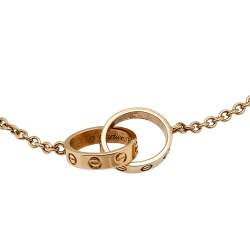 Pre Owned Cartier Love Interlocking 2 Hoops 18K Yellow Gold Bracelet
