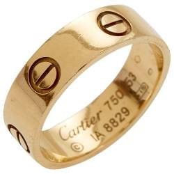 Pre Owned Cartier Love 18k Yellow Gold Band Ring Size 53