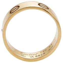 Pre Owned Cartier Love 18k Yellow Gold Band Ring Size 53