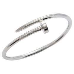 Pre Owned Cartier Juste Un Clou 18k White Gold Bracelet 17