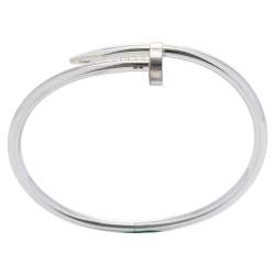 Pre Owned Cartier Juste Un Clou 18k White Gold Bracelet 17