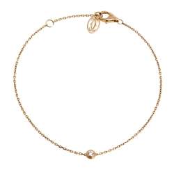 Pre Owned Cartier Diamant Legers Diamond 18k Rose Gold Link Bracelet XS