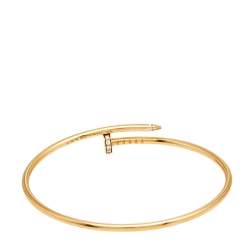 Pre Owned Cartier Juste Un Clou Diamonds 18k Yellow Gold Bracelet 18