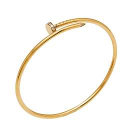 Pre Owned Cartier Juste Un Clou Diamonds 18k Yellow Gold Bracelet 18